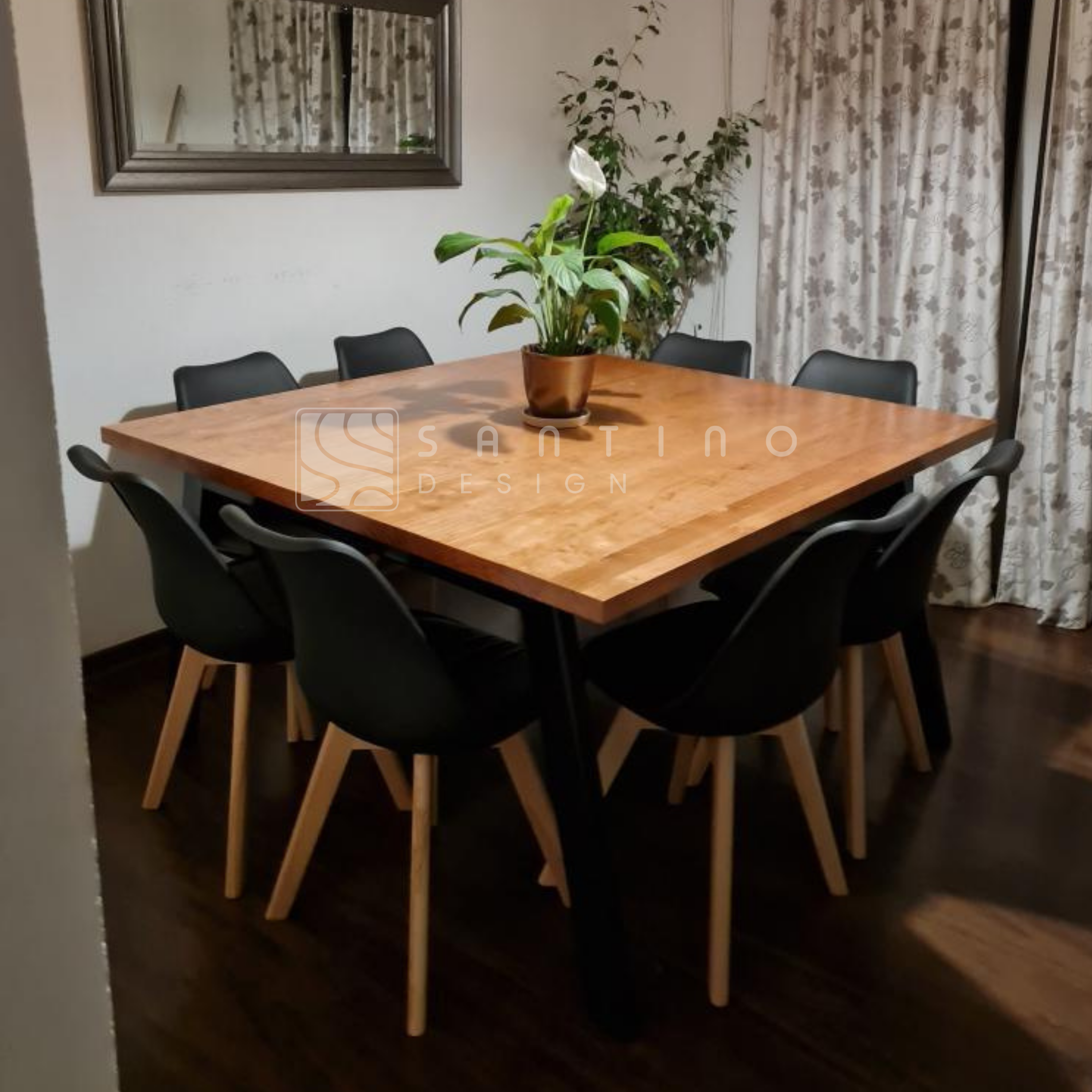 Comedor 8 Sillas Cuadrado Hecho en Chile Venecia Industrial - Santino Design