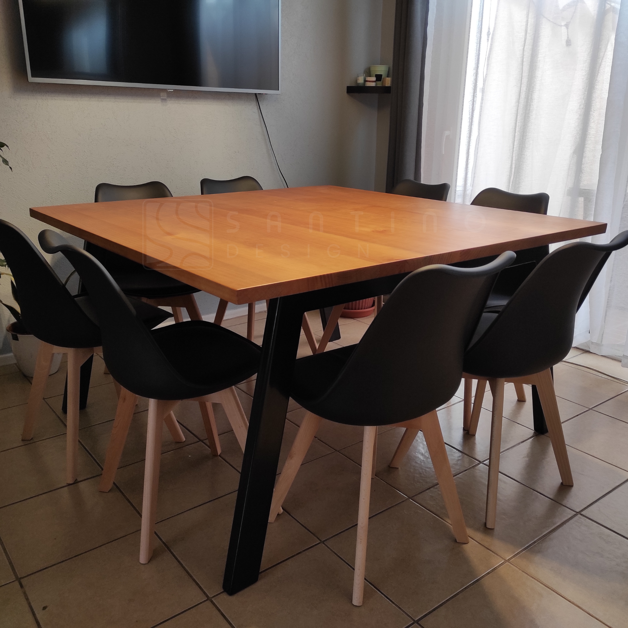 Comedor Cuadrado Para 4, 6 u 8 Sillas Hecho en Chile Venecia - Santino Design