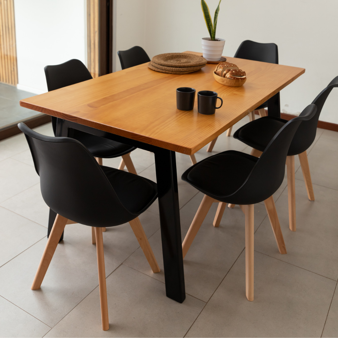 Comedor 6 Sillas Hecho en Chile Venecia Estilo Industrial - Santino Design