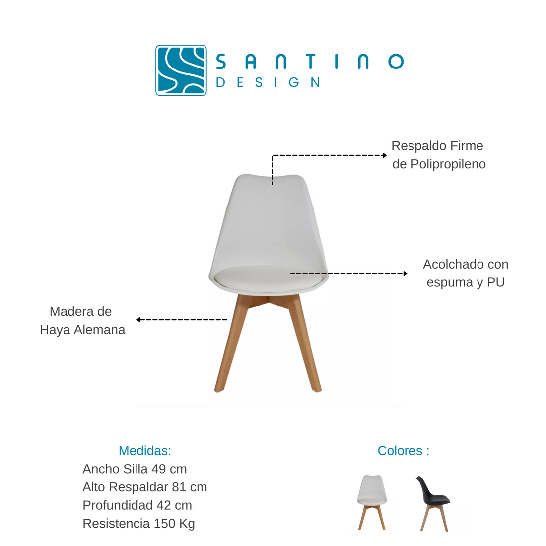 Comedor 8 Sillas Hecho en Chile Venecia Estilo Industrial - Santino Design